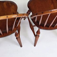 Pair of Warren Chair Works Cherry Blowback Windsor Dining Chairs