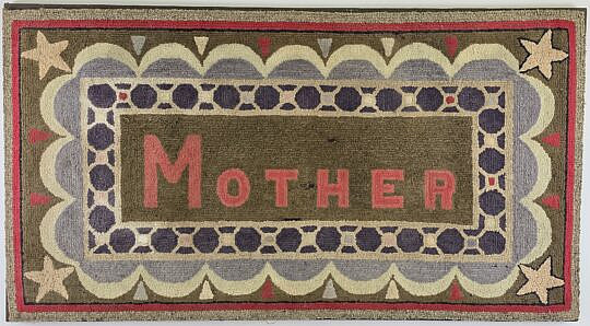 5119-955 Mother Hooked Rug A