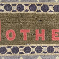 Antique, “Mother”, Hand Hooked Rug Pictorial Carpet, circa 1920s