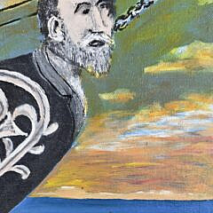 John Egle Oil on Artist Board “Figurehead of Joseph Conrad”, Painting