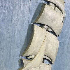 Vintage Relief Carved and Painted Clipper Ship Wall Plaque