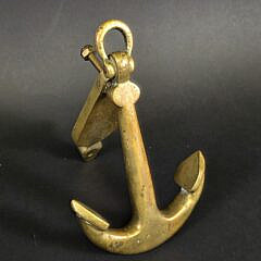 Vintage Solid Brass Nautical Anchor Door Knocker, 20th century