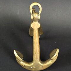 Vintage Solid Brass Nautical Anchor Door Knocker, 20th century