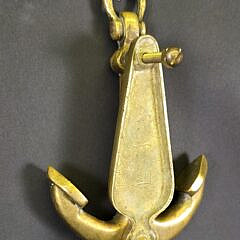 Vintage Solid Brass Nautical Anchor Door Knocker, 20th century