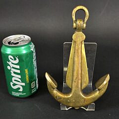 Vintage Solid Brass Nautical Anchor Door Knocker, 20th century