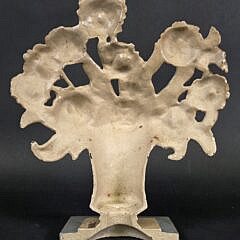 Antique American Hubley Cast Iron Flower Basket Doorstop, circa 1920s