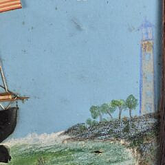 Antique American Folk Art Coastal Clipper Ship Diorama, circa 1920s
