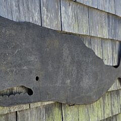 Vintage Metal Figural Sperm Whale Weathervane, 20th century