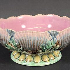 Vintage Majolica Scallop Shell Bowl