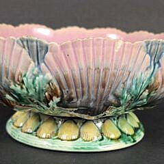 Vintage Majolica Scallop Shell Bowl