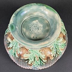 Vintage Majolica Scallop Shell Bowl