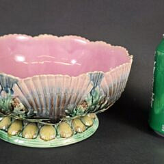 Vintage Majolica Scallop Shell Bowl