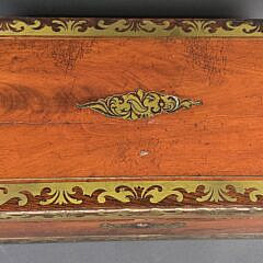 Fine Antique Anglo Indian Brass Inlaid Campaign Lap Desk Box