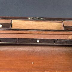 Fine Antique Anglo Indian Brass Inlaid Campaign Lap Desk Box