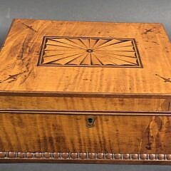 Fine Antique Regency Tiger Maple Inlaid Box, 19th century