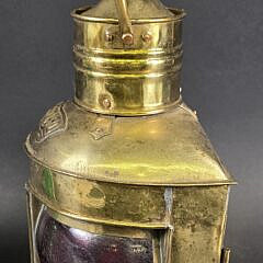 Antique Brass Nautical Port and Starboard Ships Light Lantern, circa 1920s