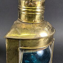 Antique Brass Nautical Port and Starboard Ships Light Lantern, circa 1920s