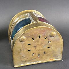 Antique Brass Nautical Port and Starboard Ships Light Lantern, circa 1920s