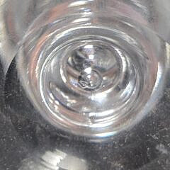 Set of Six Signed Steuben Clear Glass Trumpet Form Champagne Glasses