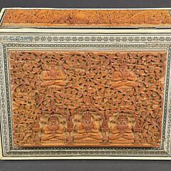 Profusely Carved and Inlaid Lady’s Jewelry Box, circa 1920s
