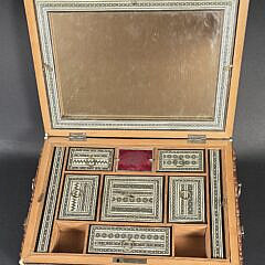 Profusely Carved and Inlaid Lady’s Jewelry Box, circa 1920s