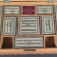 Profusely Carved and Inlaid Lady’s Jewelry Box, circa 1920s