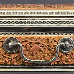 Profusely Carved and Inlaid Lady’s Jewelry Box, circa 1920s