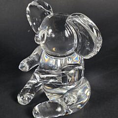 Signed Steuben Clear Glass Figural Koala Bear Sculpture