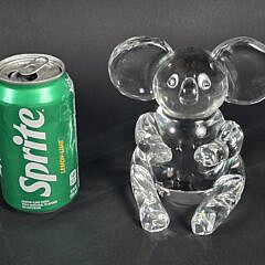 Signed Steuben Clear Glass Figural Koala Bear Sculpture