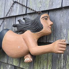 Carved and Painted Mermaid Hanging Trade Sign Wall Plaque