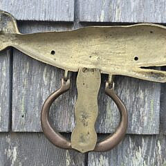 Figural Brass Sperm Whale Door Knocker, 20th century