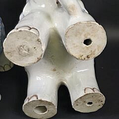 Pair of Vintage White Glazed Figural Ceramic Chinese Royal Elephant Garden Stools, 20th Century
