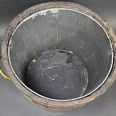 Antique English Oak Brass Bound Peat Bucket Barrel, 19th Century