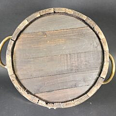 Antique English Oak Brass Bound Peat Bucket Barrel, 19th Century