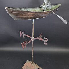 Vintage John Garret Thew Figural Copper, “Dory Fisherman” Weathervane, circa 1977