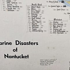Vintage Marine Disasters of Nantucket Map Chart, 20th century 