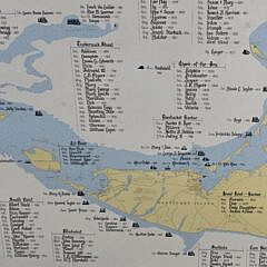 Vintage Marine Disasters of Nantucket Map Chart, 20th century 