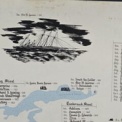 Vintage Marine Disasters of Nantucket Map Chart, 20th century 