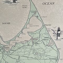 Vintage 1973 George Buctel Pictorial Map of Nantucket Island