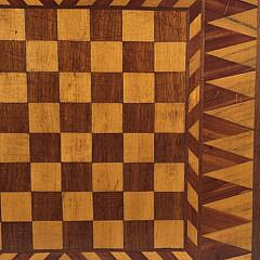 Antique American Multiwood Inlaid Gameboard, 19th century
