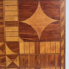 Antique American Multiwood Inlaid Gameboard, 19th century
