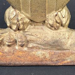 Antique Gilt Painted Cast Iron Eagle and Federal Shield Doorstop, circa 1920s