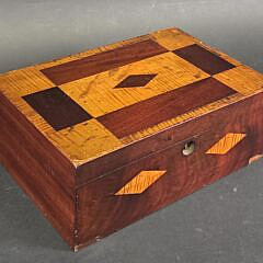 Antique American Tiger Maple Inlaid Box, 19th century