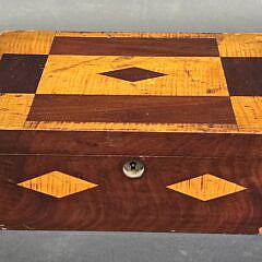 Antique American Tiger Maple Inlaid Box, 19th century
