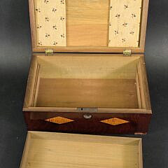 Antique American Tiger Maple Inlaid Box, 19th century