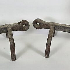 Pair of Vintage Cast Iron Nautical Anchor Form Fireplace Andirons, 20th century