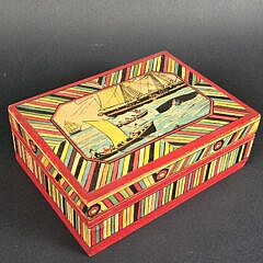 Scarce  Vintage Tony Sarg Nantucket Whaling Scene Pictorial Box, 20th century