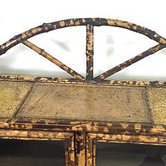 Antique English, “Tortoiseshell” Bamboo Two-Door Bookcase, 19th century