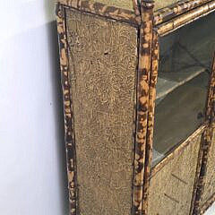 Antique English, “Tortoiseshell” Bamboo Two-Door Bookcase, 19th century