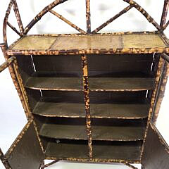 Antique English, “Tortoiseshell” Bamboo Two-Door Bookcase, 19th century